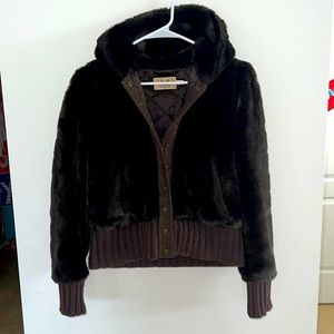 Juicy Couture Faux Luxe Fur Hooded Coat